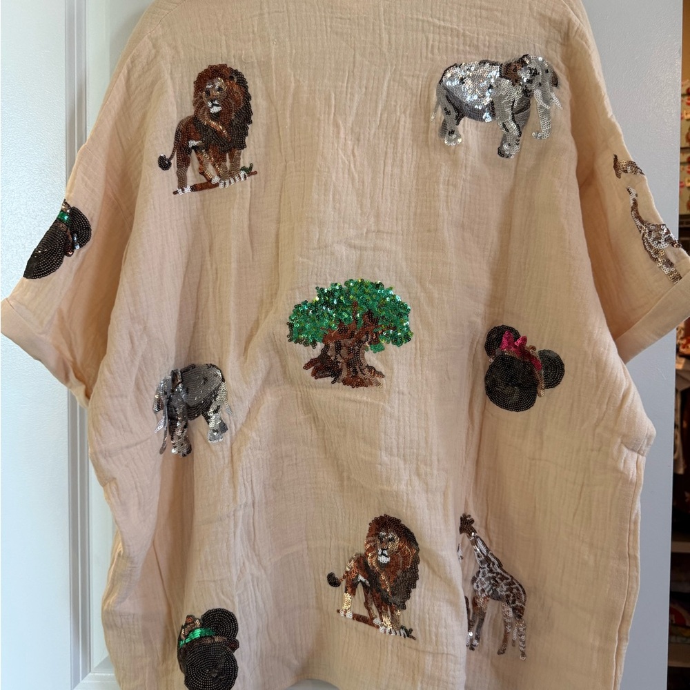 Ellory Kate Animal Kingdom sequin top Mickey Disney - Picture 5 of 5